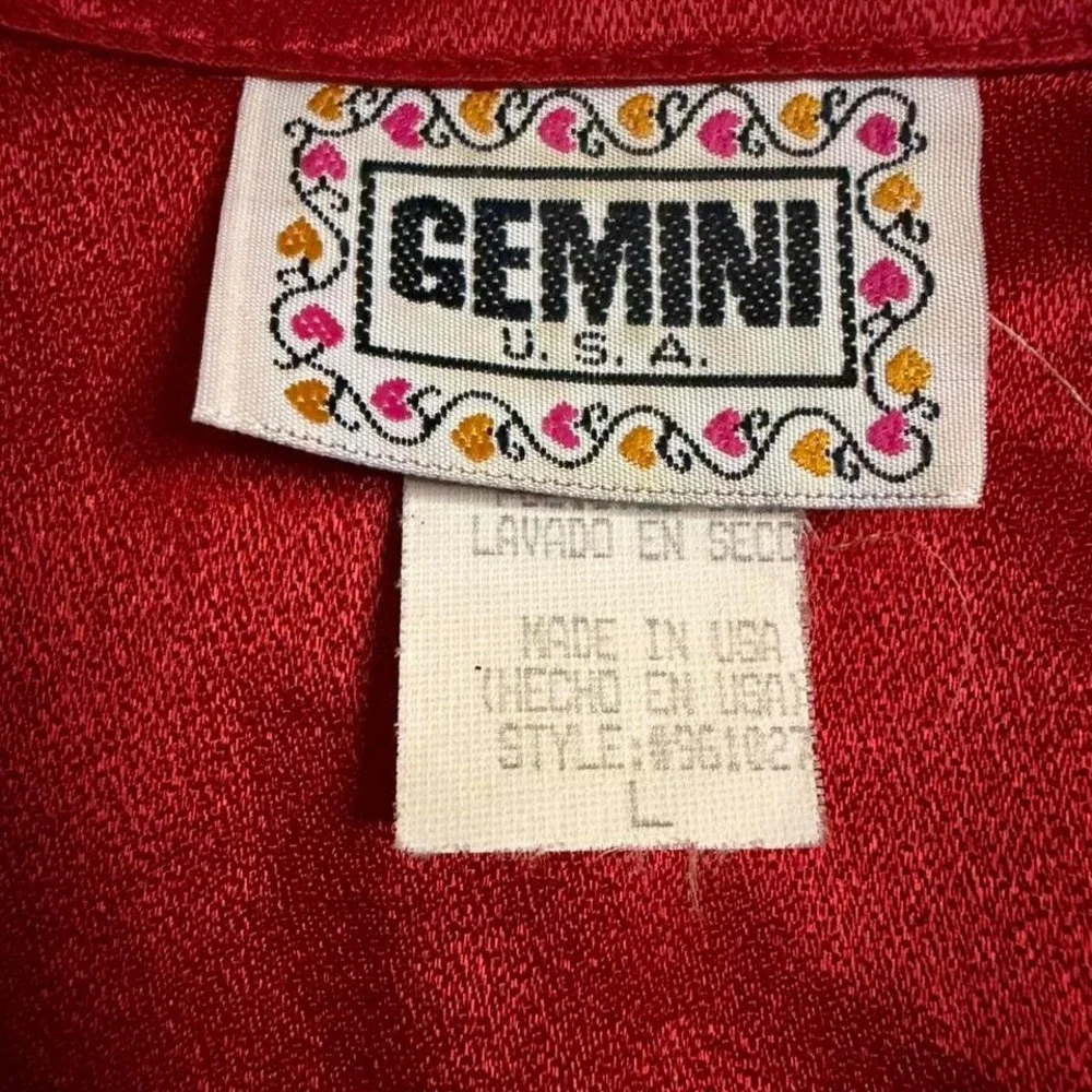 Red vintage 90s‎ Gemini USA blazer with satin details  Women Size L